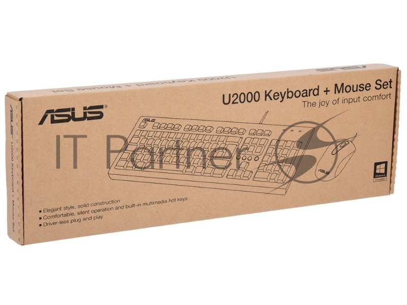 Клавиатура + мышь Asus U2000 клав:черный мышь:черный USB Multimedia