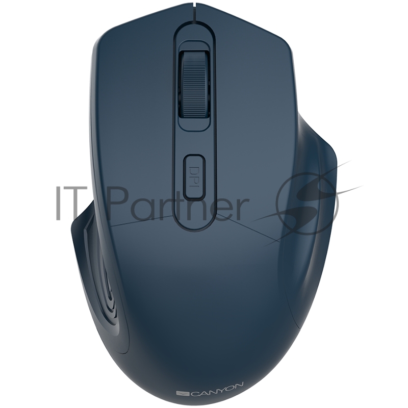 Мышь CANYON 2.4GHz Wireless Optical Mouse with 4 buttons, DPI 800/1200/1600, Dark Blue, 115*77*38mm, 0.064kg