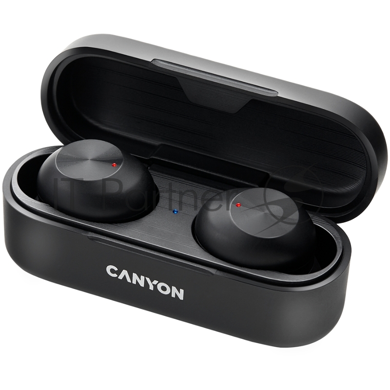 Гарнитура Canyon TWS-1 Bluetooth headset, with microphone, BT V5.0, Bluetrum AB5376A2, battery EarBud 45mAh*2+Charging Case 300mAh, cable length 0.3m, 66*28*24mm, 0.04kg, Black