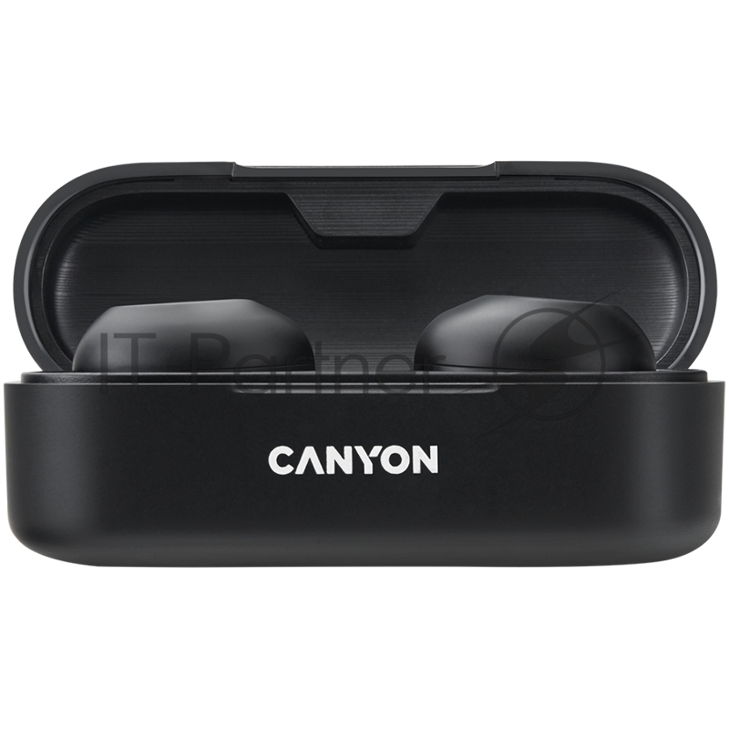 Гарнитура Canyon TWS-1 Bluetooth headset, with microphone, BT V5.0, Bluetrum AB5376A2, battery EarBud 45mAh*2+Charging Case 300mAh, cable length 0.3m, 66*28*24mm, 0.04kg, Black