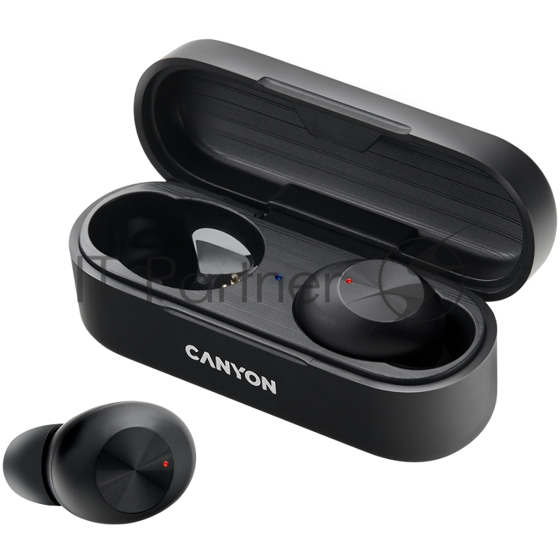 Гарнитура Canyon TWS-1 Bluetooth headset, with microphone, BT V5.0, Bluetrum AB5376A2, battery EarBud 45mAh*2+Charging Case 300mAh, cable length 0.3m, 66*28*24mm, 0.04kg, Black