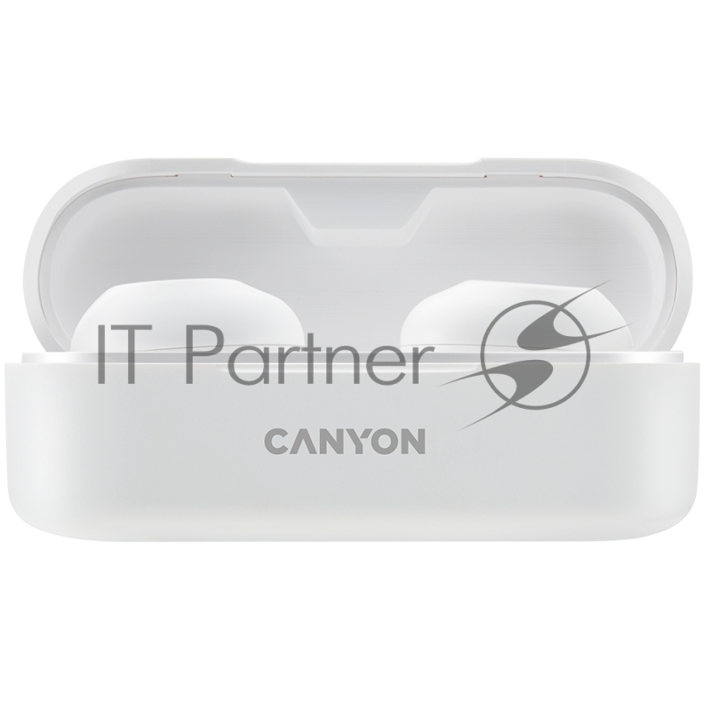 Гарнитура Canyon TWS-1 Bluetooth headset, with microphone, BT V5.0, Bluetrum AB5376A2, battery EarBud 45mAh*2+Charging Case 300mAh, cable length 0.3m, 66*28*24mm, 0.04kg, White
