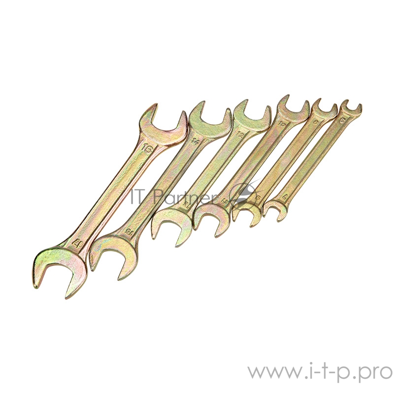 Набор ключей рожковых REXANT (6х7-16х17 мм), 6 шт., желтый цинк