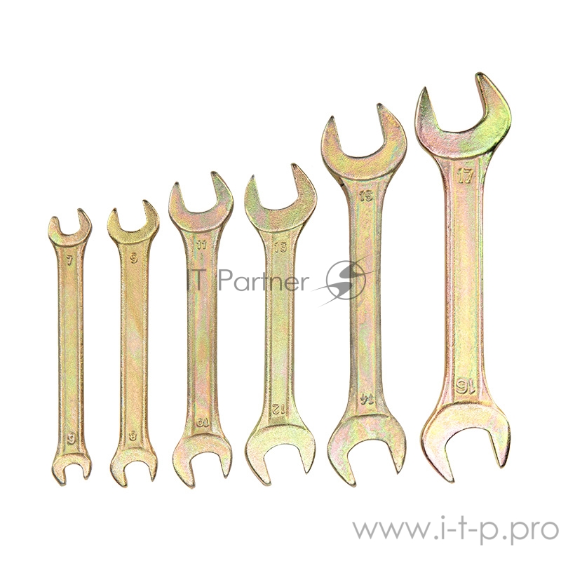 Набор ключей рожковых REXANT (6х7-16х17 мм), 6 шт., желтый цинк