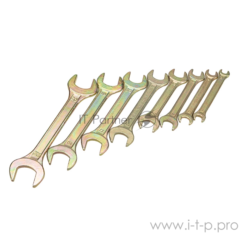 Набор ключей рожковых REXANT (6х7-20х22 мм), 8 шт., желтый цинк