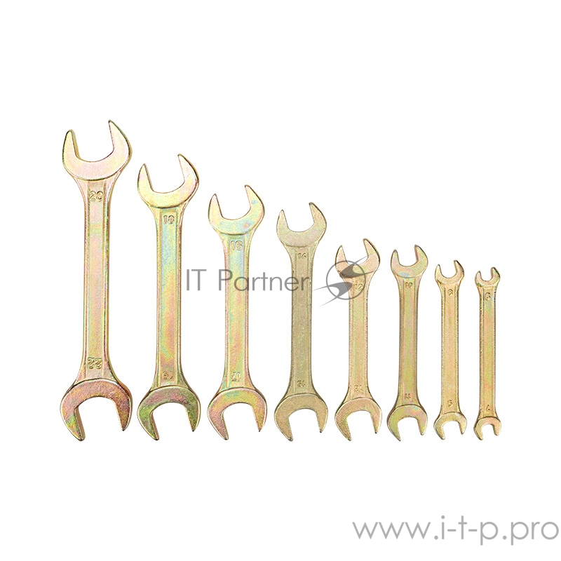 Набор ключей рожковых REXANT (6х7-20х22 мм), 8 шт., желтый цинк