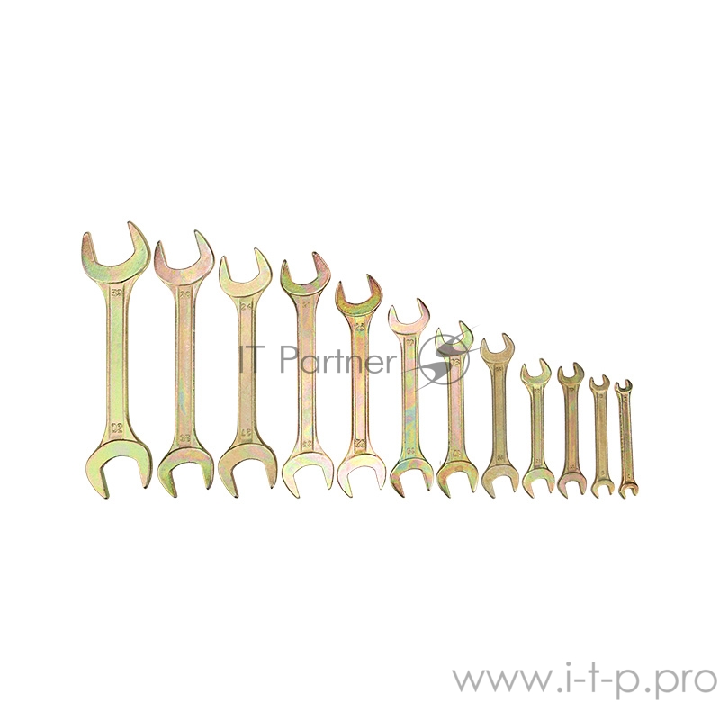 Набор ключей рожковых REXANT (6х7-30х32 мм), 12 шт., желтый цинк