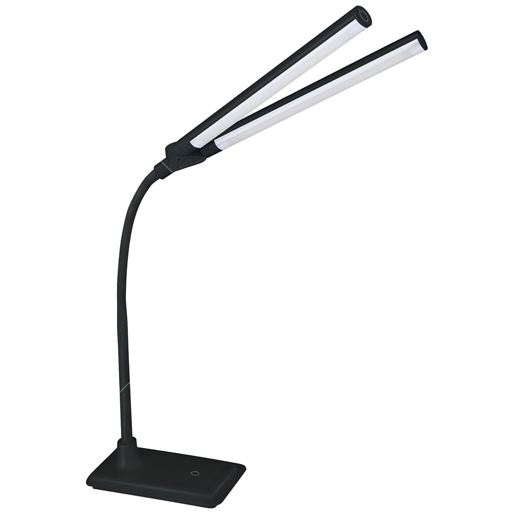 Camelion Настольные светильники Camelion KD-794 C02 чёрный LED (Свет-к наст.,10 Вт, 2 плаф.,230В, сенс.вкл-е, 4 ур.ярк,4000К)
