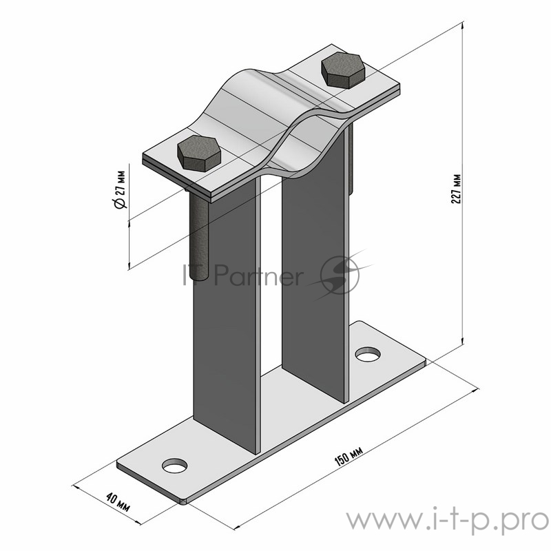 Кронштейн для мачт REXANT плоский П-образный, 20 см