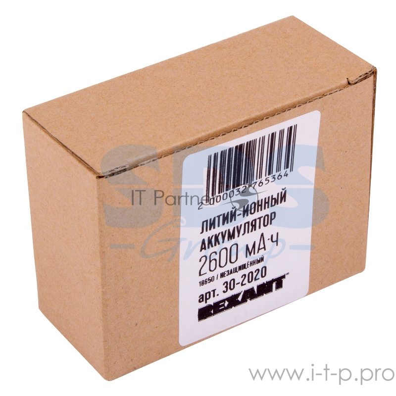 Аккумулятор 18650 unprotected Li-ion 2600 mAH 3.7 В REXANT