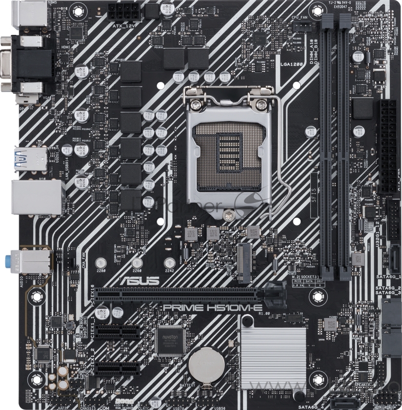 Материнская плата ASUS PRIME H510M-E, LGA1200, H510, 2*DDR4, D-Sub + HDMI, SATA3, Audio, Gb LAN, USB 3.2*4, USB 2.0*6, COM*1 header (w/o cable), mATX 90MB17E0-M0EAY0