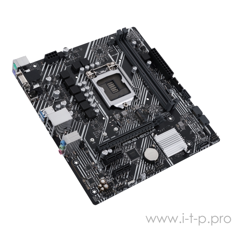 Материнская плата ASUS PRIME H510M-E, LGA1200, H510, 2*DDR4, D-Sub + HDMI, SATA3, Audio, Gb LAN, USB 3.2*4, USB 2.0*6, COM*1 header (w/o cable), mATX 90MB17E0-M0EAY0