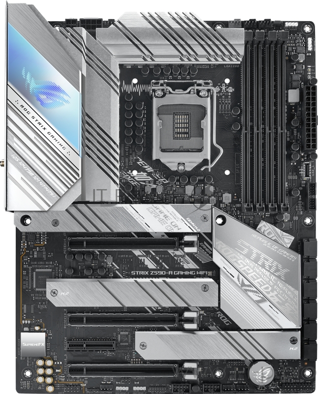 Материнская плата ASUS ROG STRIX Z590-A GAMING WIFI, LGA1200, Z590, 4*DDR4, HDMI+DP, CrossFireX, SATA3 + RAID, Audio, Gb LAN, USB 3.1*9, USB 2.0*6, COM*1 header (w/o cable), ATX 90MB1660-M0EAY0