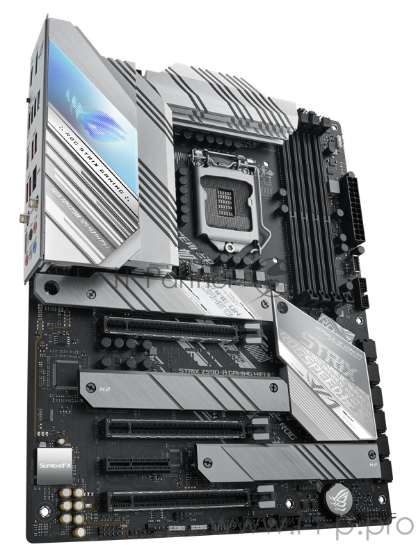 Материнская плата ASUS ROG STRIX Z590-A GAMING WIFI, LGA1200, Z590, 4*DDR4, HDMI+DP, CrossFireX, SATA3 + RAID, Audio, Gb LAN, USB 3.1*9, USB 2.0*6, COM*1 header (w/o cable), ATX 90MB1660-M0EAY0