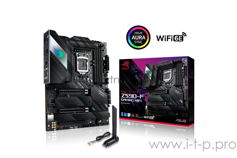 Материнская плата ASUS ROG STRIX Z590-F GAMING WIFI, LGA1200, Z590, 4*DDR4, DP+HDMI, SLI+CrossFireX, SATA3 + RAID, Audio, 2,5Gb LAN, USB 3.2*9, USB 2.0*4, COM*1 header (w/o cable), ATX 90MB1630-M0EAY0