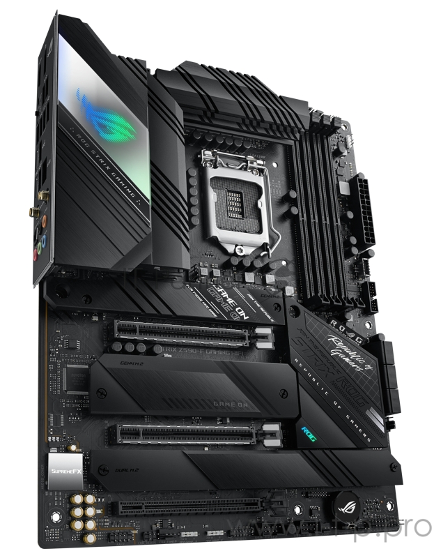 Материнская плата ASUS ROG STRIX Z590-F GAMING WIFI, LGA1200, Z590, 4*DDR4, DP+HDMI, SLI+CrossFireX, SATA3 + RAID, Audio, 2,5Gb LAN, USB 3.2*9, USB 2.0*4, COM*1 header (w/o cable), ATX 90MB1630-M0EAY0
