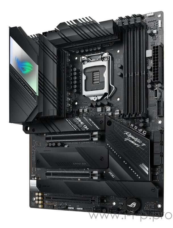 Материнская плата ASUS ROG STRIX Z590-F GAMING WIFI, LGA1200, Z590, 4*DDR4, DP+HDMI, SLI+CrossFireX, SATA3 + RAID, Audio, 2,5Gb LAN, USB 3.2*9, USB 2.0*4, COM*1 header (w/o cable), ATX 90MB1630-M0EAY0