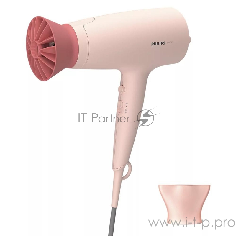 Фен Philips Фен Philips/ 2100 Вт, 6 режимов, ThermoProtect, концентратор, шнур 1,8 м. Цвет: розовый.