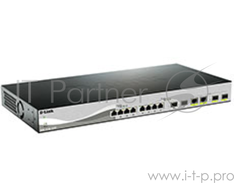 D-Link DXS-1210-10TS/A1A, 10 Gigabit Ethernet Smart Switch with 8-port 10GBASE-T and 2-port SFP+ 802