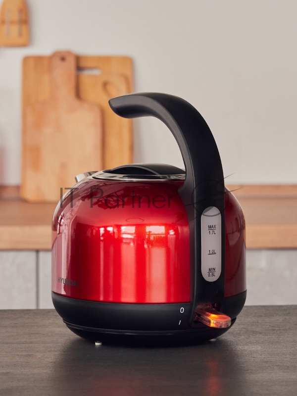 Чайник электрический Hyundai HYK-S4503 1.7л. 2200Вт красный/черный (корпус: нержавеющая сталь/пластик)