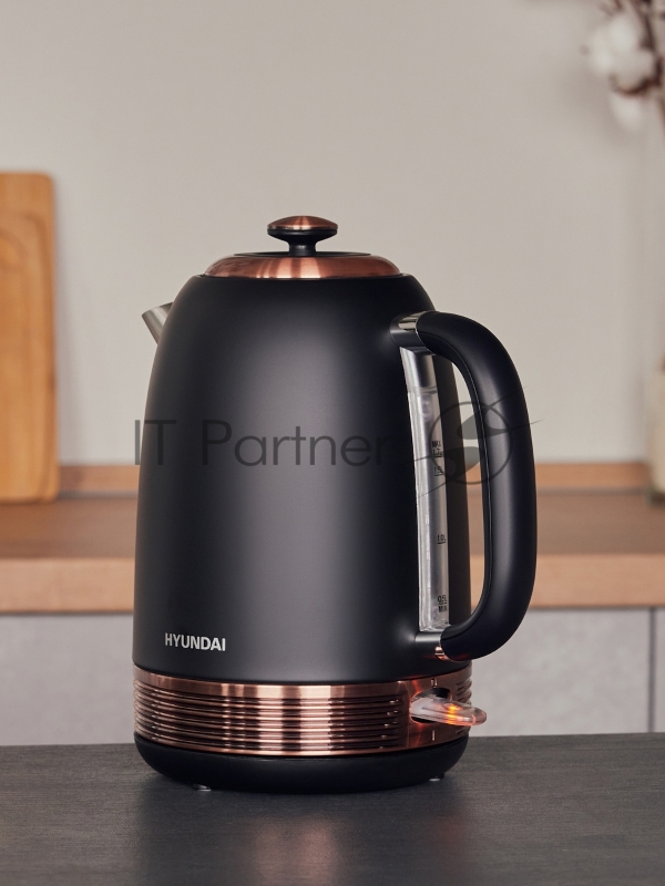 Чайник электрический Hyundai HYK-S4501 1.7л. 2200Вт черный/бронзовый (корпус: нержавеющая сталь/пластик)