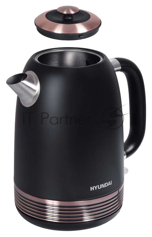 Чайник электрический Hyundai HYK-S4501 1.7л. 2200Вт черный/бронзовый (корпус: нержавеющая сталь/пластик)