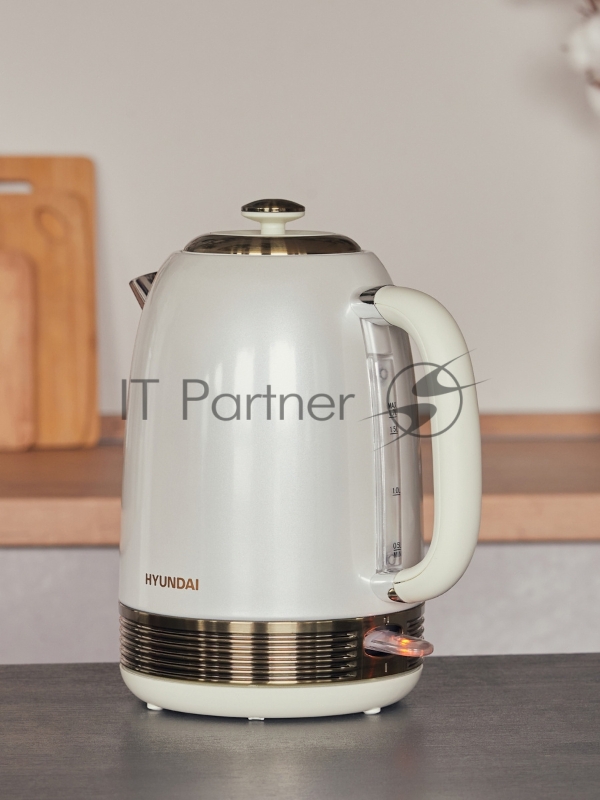 Чайник электрический Hyundai HYK-S4500 1.7л. 2200Вт жемчужный/золотистый (корпус: нержавеющая сталь/пластик)