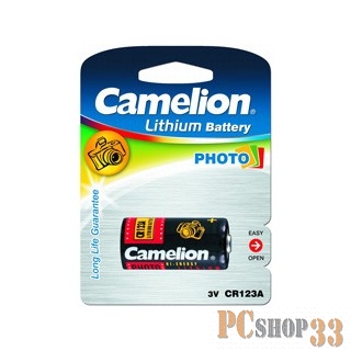 Батарейки Camelion CR123A BL-1 (CR123A-BP1, батарейка фото,3В)