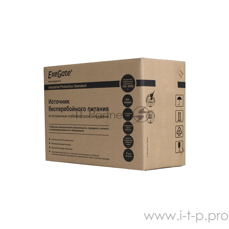 ИБП ExeGate Power Back BNB-850.LED.AVR.EURO.RJ <850VA/480W, LED, AVR,2 евророзетки, RJ45/11, Black>