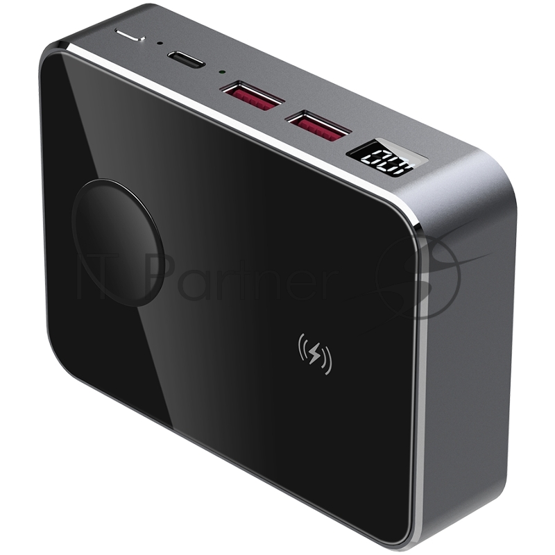 Аккумулятор внешний Prestigio Graphene PD PRO Watch, fast charging powerbank, 20000 mAh, 2*USB3.0 QC, 1*Type-C PD, wireless charger 10W, Apple Watch wireless charger 2,5W, LED indicator, leather case, cable type C-USB, 60W adapter, aluminium and temp