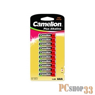 Батарейка Camelion LR03 Plus Alkaline BL-10 (LR03-BP10, батарейка,1.5В)