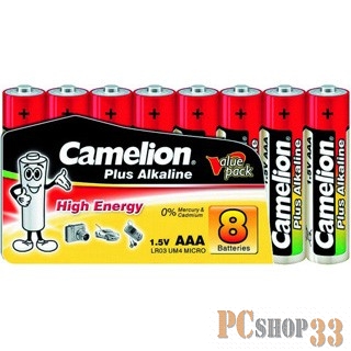 Батарейка Camelion LR03 Plus Alkaline SP8 (LR03-SP8, батарейка,1.5В)
