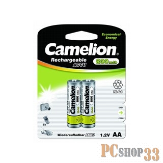 Аккумулятор Camelion AA- 800mAh Ni-Cd BL-2 (NC-AA800BP2, аккумулятор,1.2В)