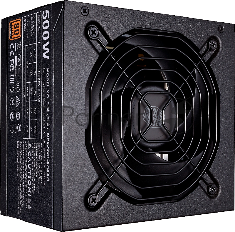 Блок питания Cooler Master MWE Bronze, 500W, ATX, 120mm, 6xSATA, 2xPCI-E(6+2), APFC, 80+ Bronze MPE-5001-ACAAB-EU