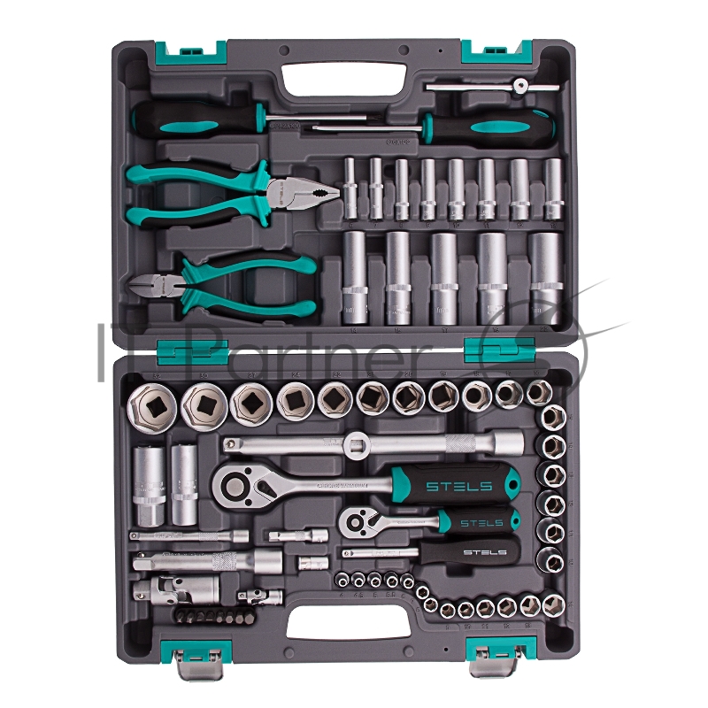 Набор инструментов STELS 14108 1/2 1/4 CrV пластиковый кейс 69 предм.