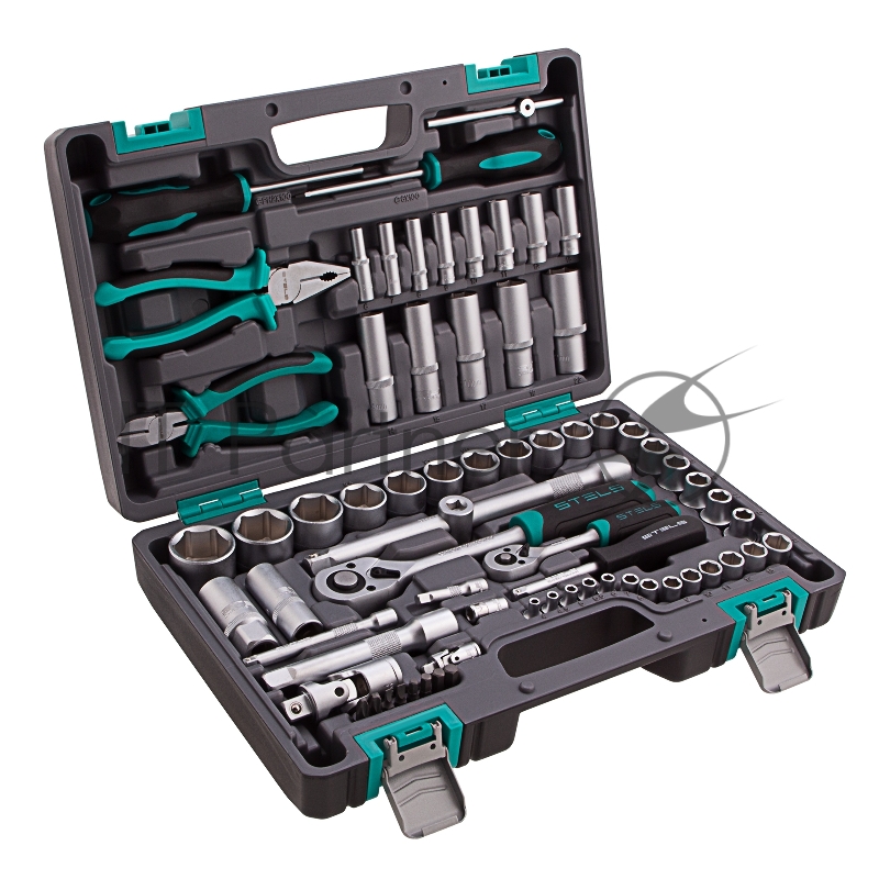 Набор инструментов STELS 14108 1/2 1/4 CrV пластиковый кейс 69 предм.