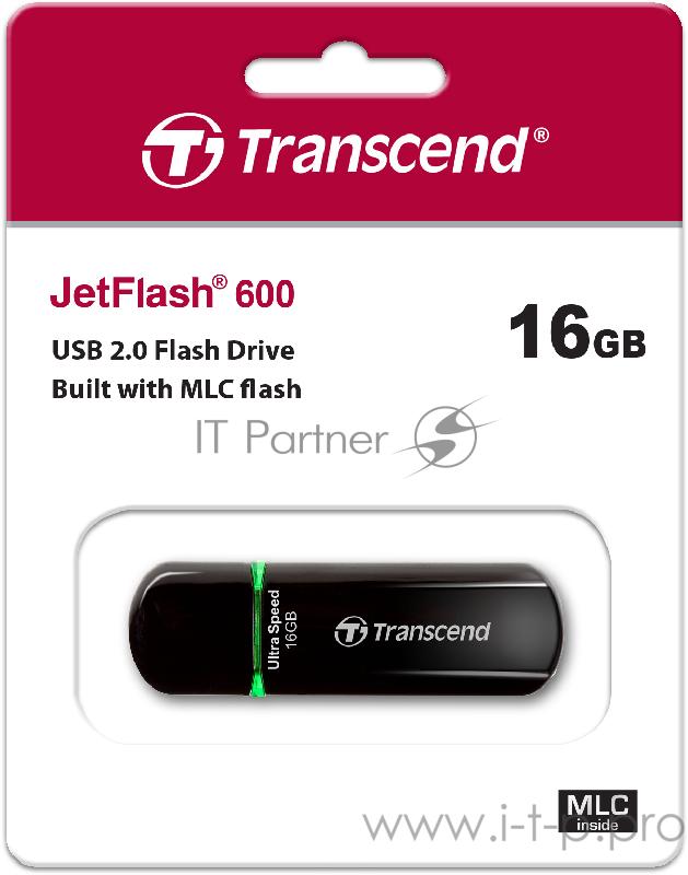Накопитель USB flash 16ГБ Transcend JetFlash 600 TS16GJF600, зелёный (USB2.0)