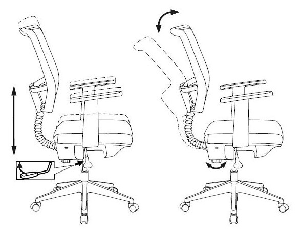 Кресло Бюрократ CH-535 черный TW-01 TW-11 сетка/ткань крестовина пластик