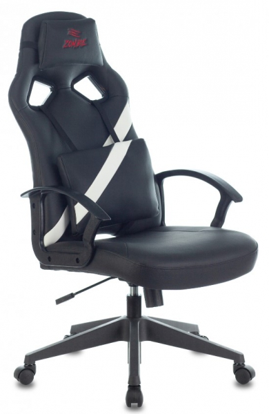 Кресло игровое Бюрократ Zombie DRIVER черный/белый искусственная кожа с подголов. крестовина пластик