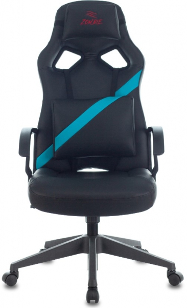Кресло игровое Бюрократ Zombie DRIVER черный/голубой искусственная кожа с подголов. крестовина пластик