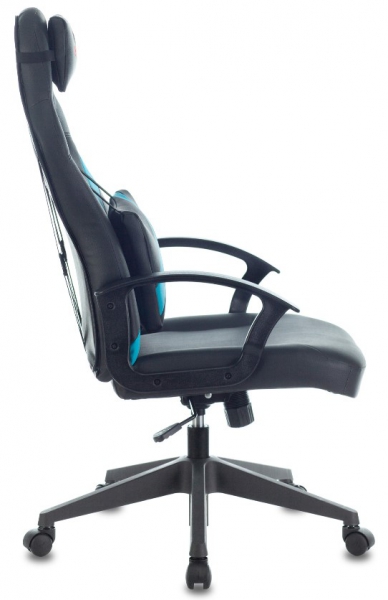 Кресло игровое Бюрократ Zombie DRIVER черный/голубой искусственная кожа с подголов. крестовина пластик
