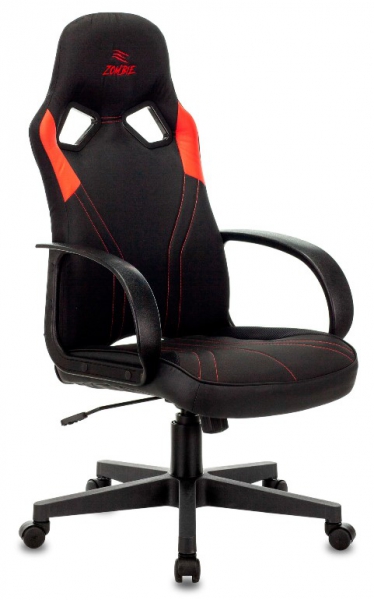 Кресло игровое Бюрократ Zombie RUNNER черный/красный текстиль/эко.кожа крестовина пластик