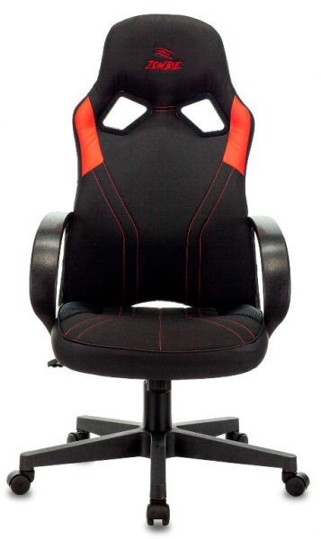 Кресло игровое Бюрократ Zombie RUNNER черный/красный текстиль/эко.кожа крестовина пластик