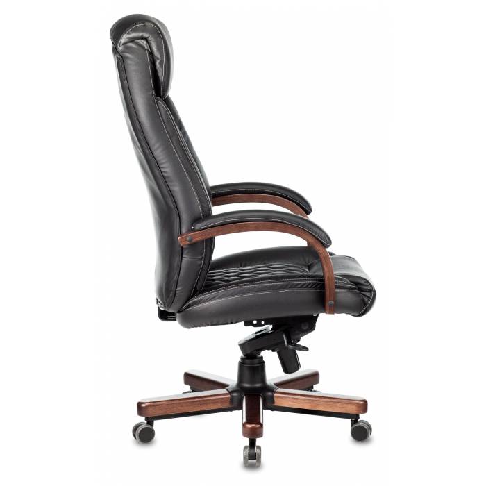 Кресло руководителя Бюрократ T-9924WALNUT черный кожа с подголов. крестовина металл/дерево
