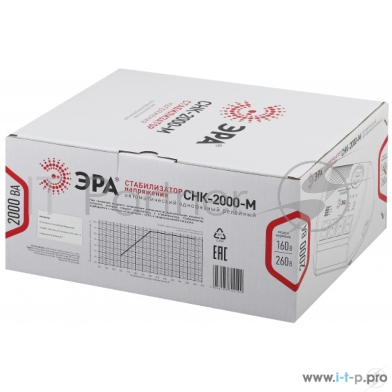 ЭРА Стабилизаторы напряжения ЭРА Б0031070 СНК-2000-М Стабилизатор напр. компакт, м.д., 160-260В/220В, 2000ВА