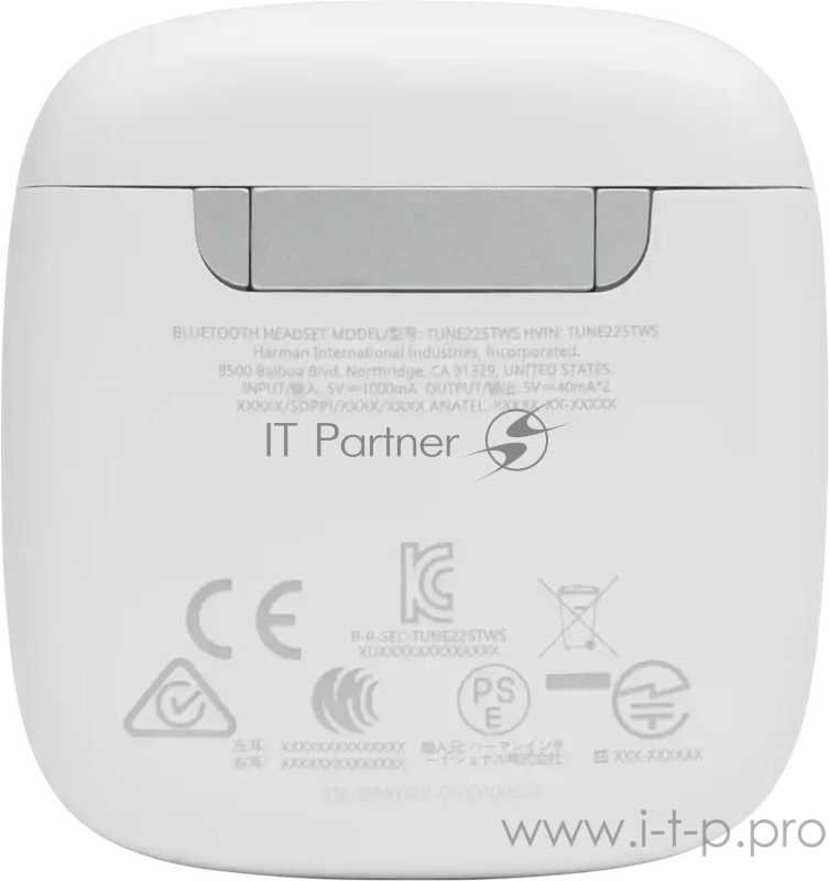 Гарнитура вкладыши JBL T225 TWS белый беспроводные bluetooth в ушной раковине (JBLT225TWSWHT)