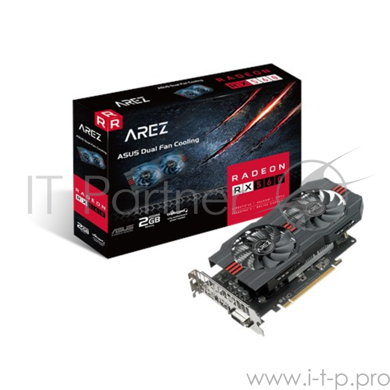 Видеокарта ASUS Radeon RX 560 2ГБ AREZ-RX560-O2G-EVO (Radeon RX 560, DDR5, DVI, HDMI, DP) (PCI-E)