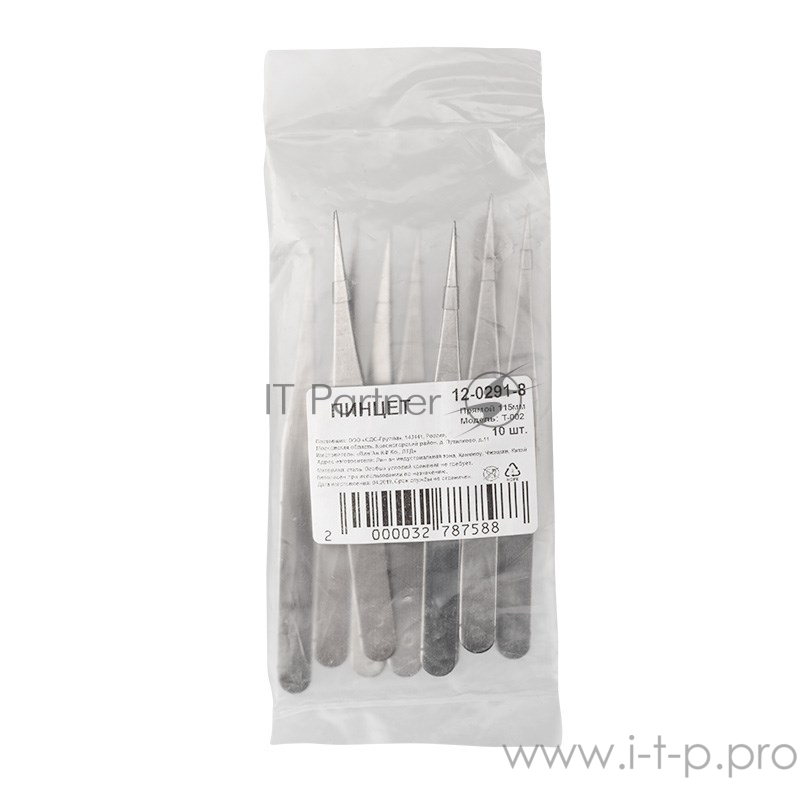 Пинцет прямой 115 мм (10 шт.)