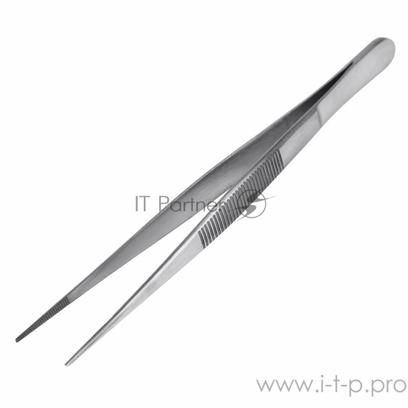 Пинцет прямой, узкий, рифленый 145 мм ПРОФИ