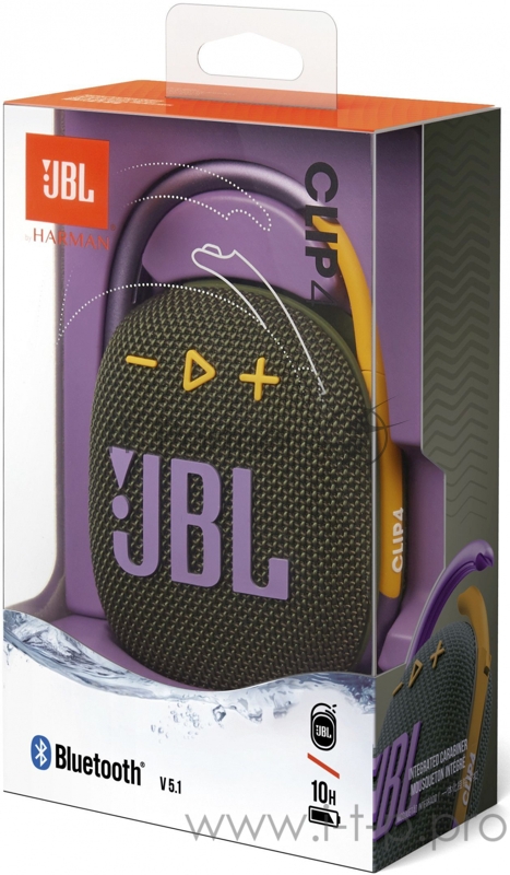 Портативная акустическая система JBL CLIP 4, зеленый